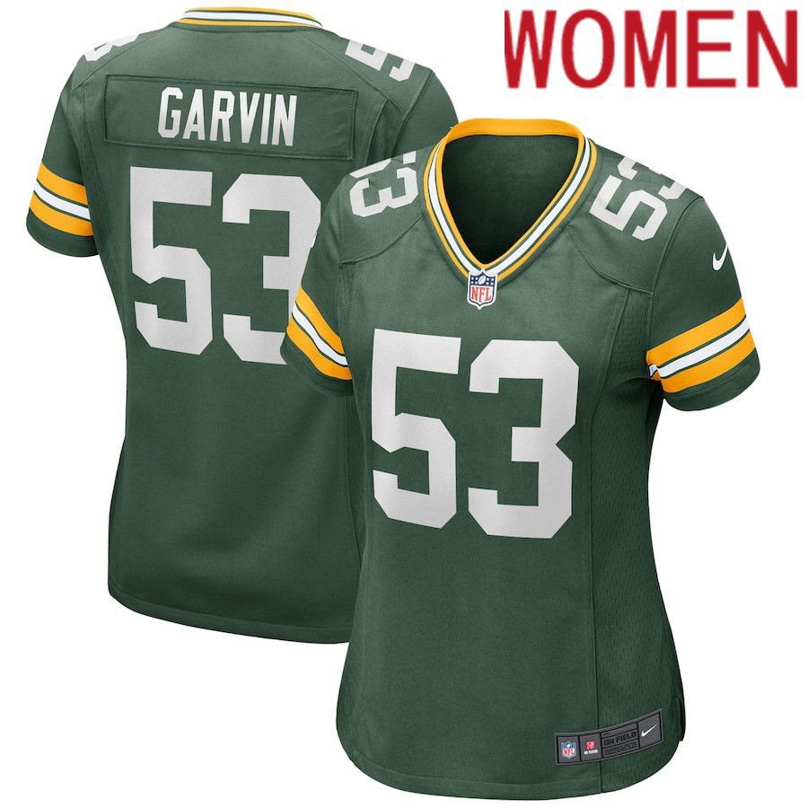 Women Green Bay Packers #53 Jonathan Garvin Nike Green Game NFL Jersey